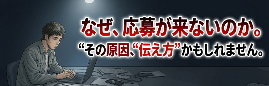 なぜ、応募が来ないのか。その原因、伝え方かもしれません。